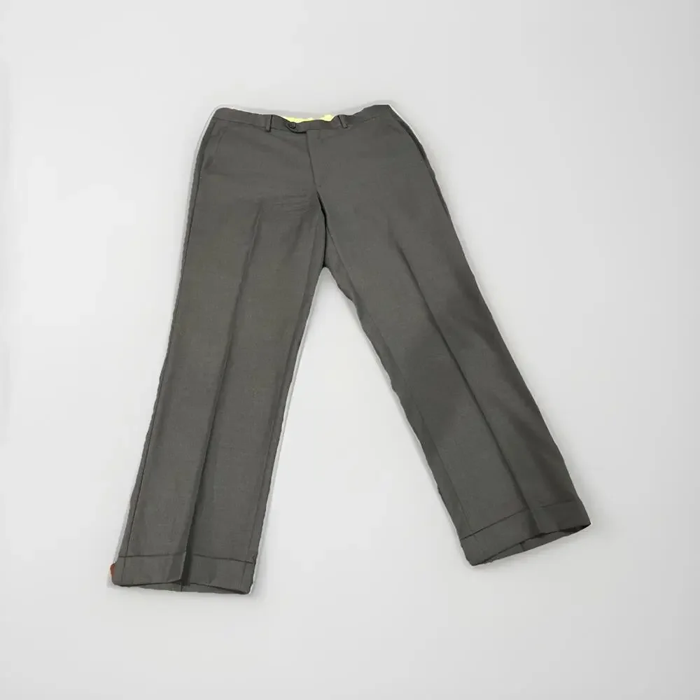 SANTORELLI MENS DARK BLUE DRESS PANTS 36x31 100% WOOL MADE IN ITALY GREAT COND!